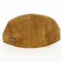 Brown Leather Lino Flat Cap - Flechet