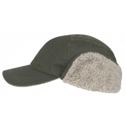 Ear Flap Cap Trick Waxed Cotton Olive - Hatland