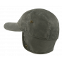 Ear Flap Cap Trick Waxed Cotton Olive - Hatland