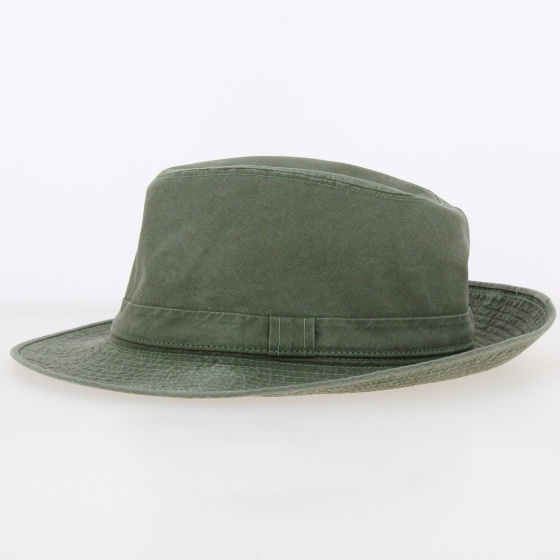 Gabin Grignan Khaki Cotton Fedora Hat - Crambes