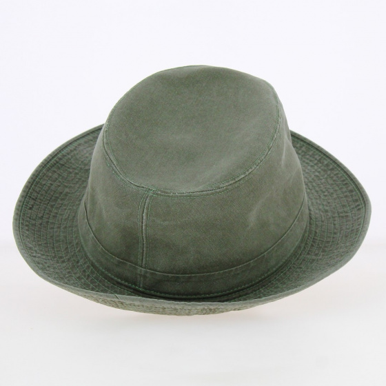 Gabin Grignan Khaki Cotton Fedora Hat - Crambes