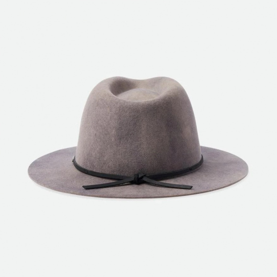 Chapeau Wesley Traveller Feutre Laine Gris Chiné - Brixton Chapeau Wesley Traveller Feutre Laine Gris Chiné - Brixton