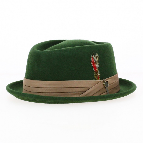 Chapeau Porkpie Stout Vert Olive - Brixton Chapeau Porkpie Stout Vert Olive - Brixton