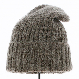 Long Bellevarde Wool & Mohair mottled brown hat- Traclet
