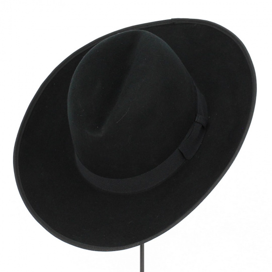 Black Wool Felt Montana Hat - Traclet Black Wool Felt Montana Hat - Traclet