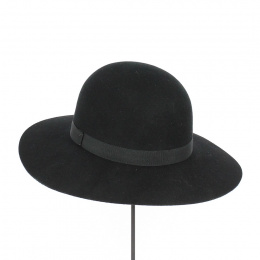 Black Wool Felt Capeline Chouan Hat - Traclet