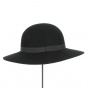 Black Wool Felt Chouan Wide Brim Hat - Traclet