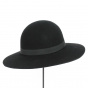 Black Wool Felt Chouan Wide Brim Hat - Traclet