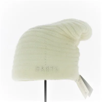 Long Malfoy Wool & Mohair Beanie Ecru - Traclet Reference: 11553 | Traclet Hat Shop