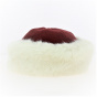 Marmotte burgundy fleece hat & ecru faux fur - Traclet