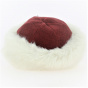 Burgundy polar Marmot hat & ecru faux fur - Traclet