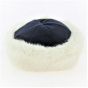 Navy Polar Marmot Hat with Ecru Faux Fur - Traclet