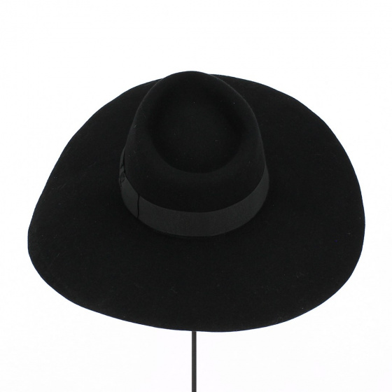 Chapeau Feutre Laine Large Bord Noir - Traclet