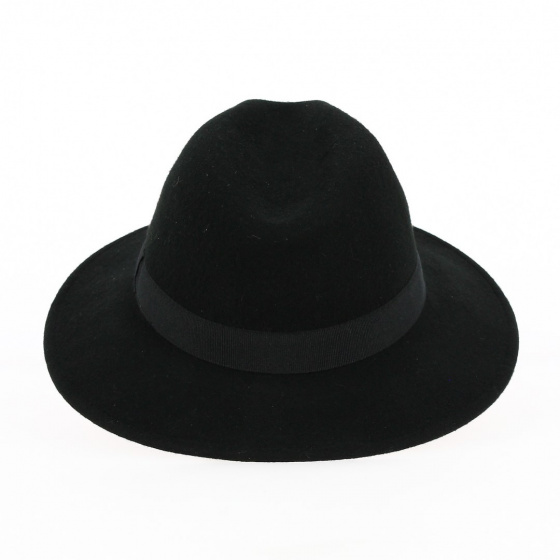 Black Wool Felt Traveller Hat - Traclet