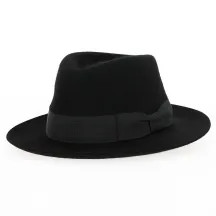 Black Wool Felt Fedora Hat - Traclet Reference: 14316 | Traclet Hat Shop