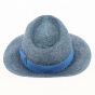 Mottled Blue Straw Paper Traveller Hat - Flechet