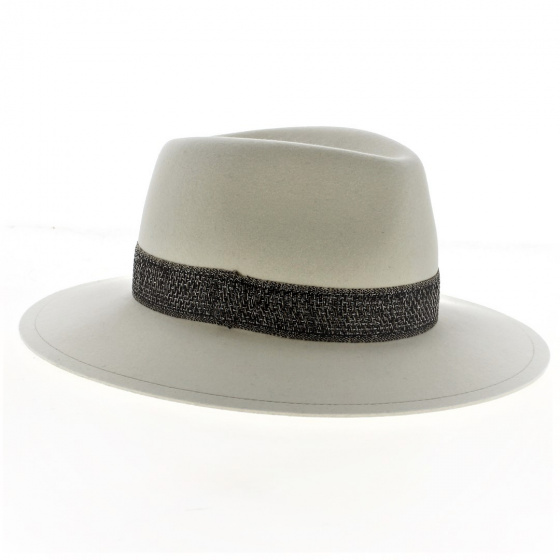 White Felt Fedora Hat Dany - Traclet White Felt Fedora Hat Dany - Traclet