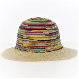 Ariel Multicolored Raffia Wide-Brimmed Hat - Traclet