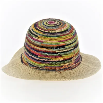 Capeline Ariel Raphia Multicolore- Traclet Reference : 10199 | Chapellerie Traclet