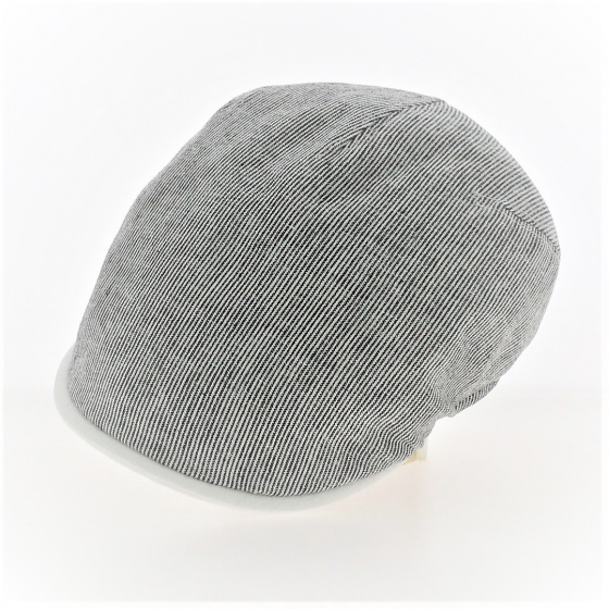 Casquette bombée Lin à rayures Bleu et blanche - Traclet