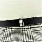 White and Houndstooth Wool Felt Cloche Hat - Traclet