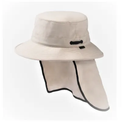 Chapeau tissu recyclé Traveller Cache-nuque Blanc cassé UPF50+ - Tilley
