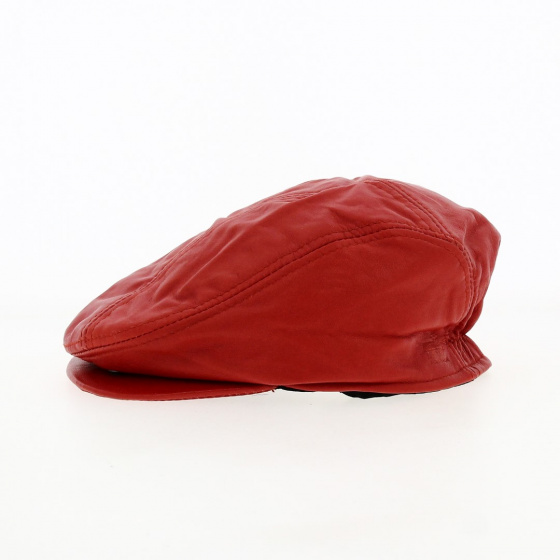 Casquette Plate Cuir Rouge - Aussie Apparel