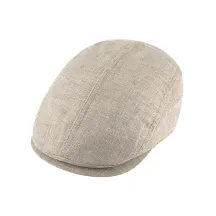 Natural Linen Flat Cap - Fiebig Reference: 11348 | Traclet Hat Shop