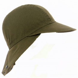 Marly Cotton Khaki Baseball Cap with Neck Cover - Crambes