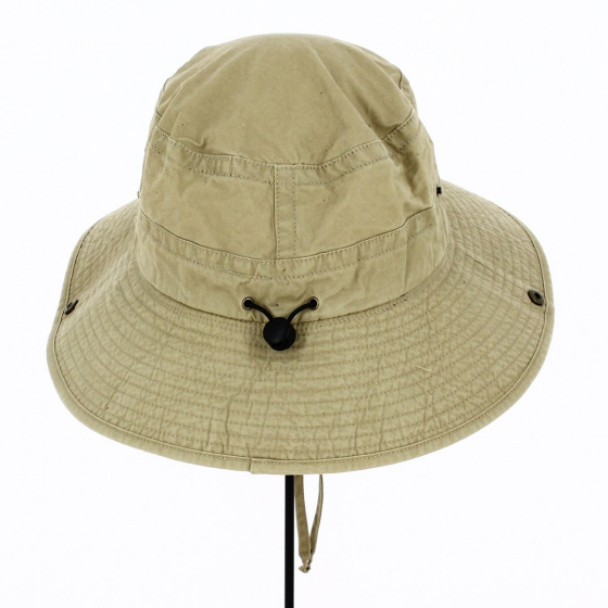 Wide-Brimmed Oliver Beige Bucket Hat - Traclet