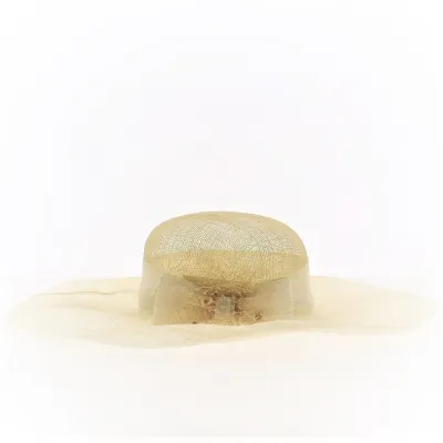 Beige Straw Manon Ceremony Wide Brim Hat - Traclet Reference: 12581 | Traclet Hat Shop