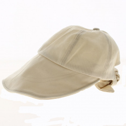Emma Large Visor Cotton Cap Beige - Traclet