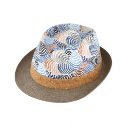 Blue linen trilby hat - Fiebig
